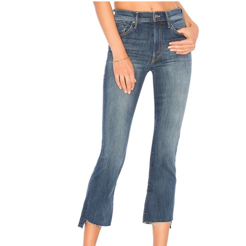 Mother insider crop step fray jeans